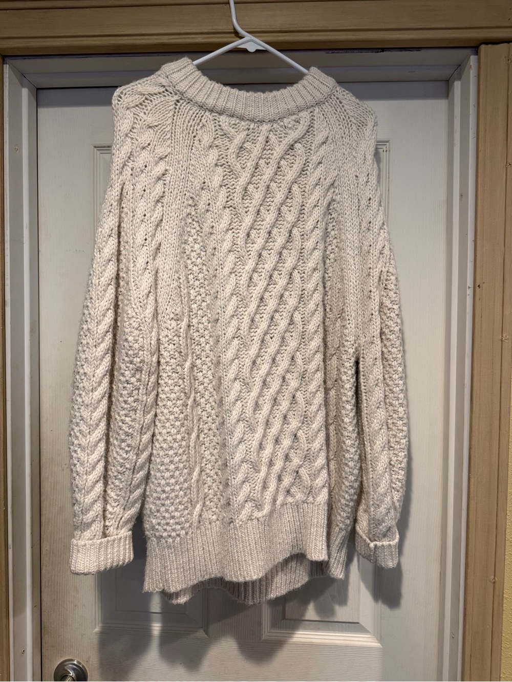 H&M Cream Cable Knit Crewneck Sweater